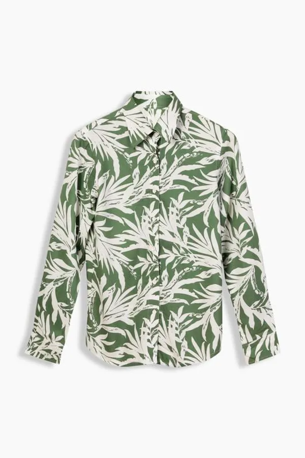 Green_Elegant_Button_Down_Shirt_Long_Sleeve_Abstract_Print_Casual_Workwear_Top_Trendy_Casual_Look_For_Women
