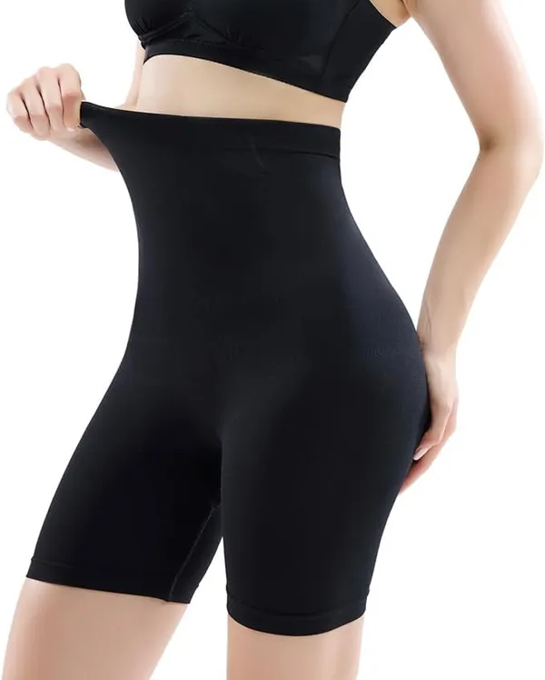 Black_Tummy_Tucker_Thigh_Shaper_Pant_Seamless_Shapewear_Bodycon_Dresses_Belly_Fat_Control_High_Waist_Tummy_Control_Slimming_Saree_Shapewear_For_Women