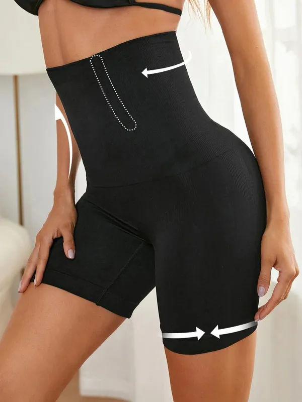 Black_Tummy_Tucker_Thigh_Shaper_Pant_Seamless_Shapewear_Bodycon_Dresses_Belly_Fat_Control_High_Waist_Tummy_Control_Slimming_Saree_Shapewear_For_Women