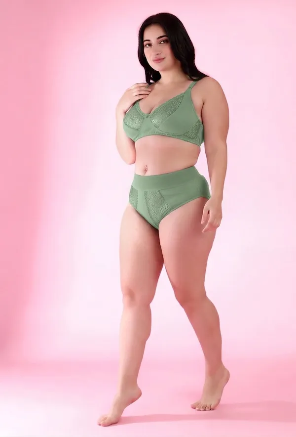 PLUS_SIZE_Gorgeous_Bridal_Honeymoon_Cotton_Designer_Bra_Panty_Set_Lace_Push_Up_Non-Wired_Solid_Lingerie_Lace_Bra_and_Hipster_50MM_Broad_Belt_Panty_Set_for_Women_and_Girls_Lingerie_Set