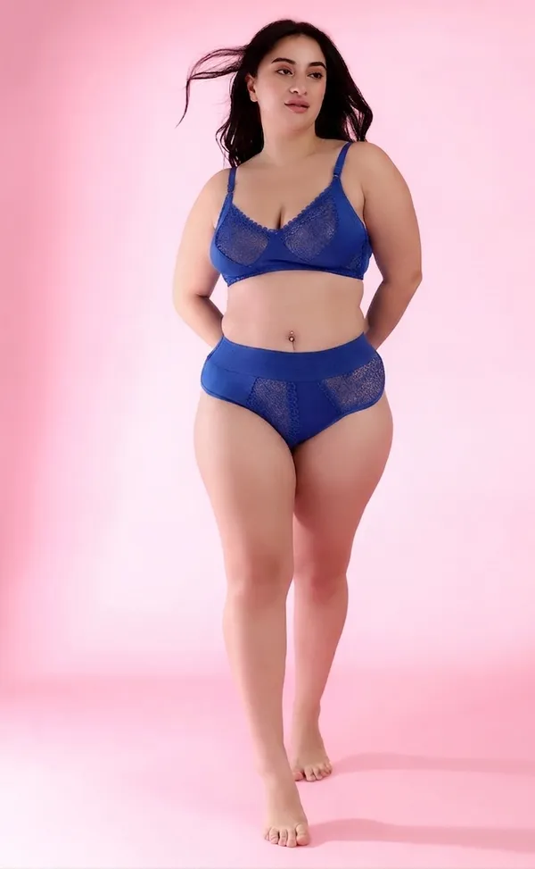 PLUS_SIZE_Gorgeous_Bridal_Honeymoon_Cotton_Designer_Bra_Panty_Set_Lace_Push_Up_Non-Wired_Solid_Lingerie_Lace_Bra_and_Hipster_50MM_Broad_Belt_Panty_Set_for_Women_and_Girls_Lingerie_Set