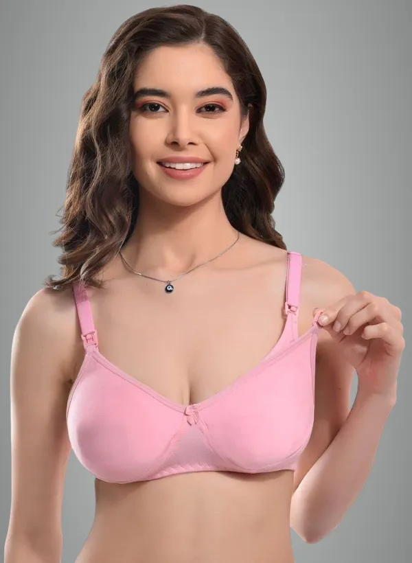 Pink_Seamless_Maternity_Bra_Comfort_Support_Nursing_Bra_Pregnant_New_Moms_For_Women