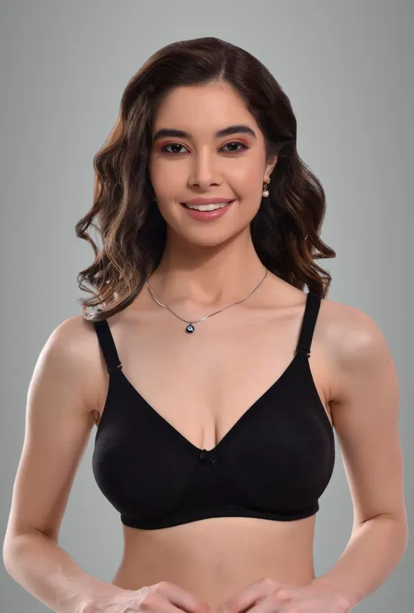 Black_Light_Padded_Everyday_Lightly_Padded_Bra_Full_Support_Regular_Cotton_Bra_Non-Wired_Wirefree_Adjustable_Straps_Anti_Bacterial_For_Women