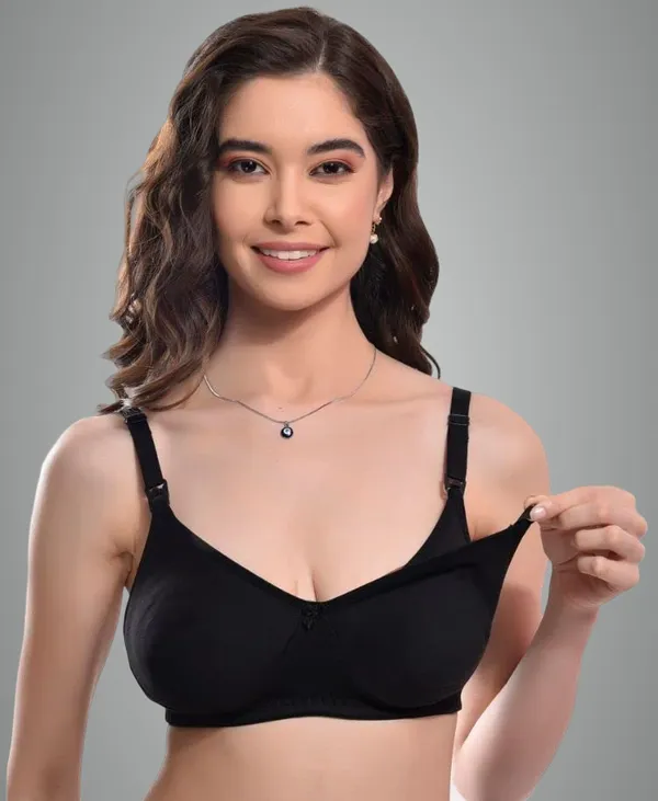 Black_Seamless_Maternity_Bra_Comfort_Support_Nursing_Bra_Pregnant_New_Moms_For_Women