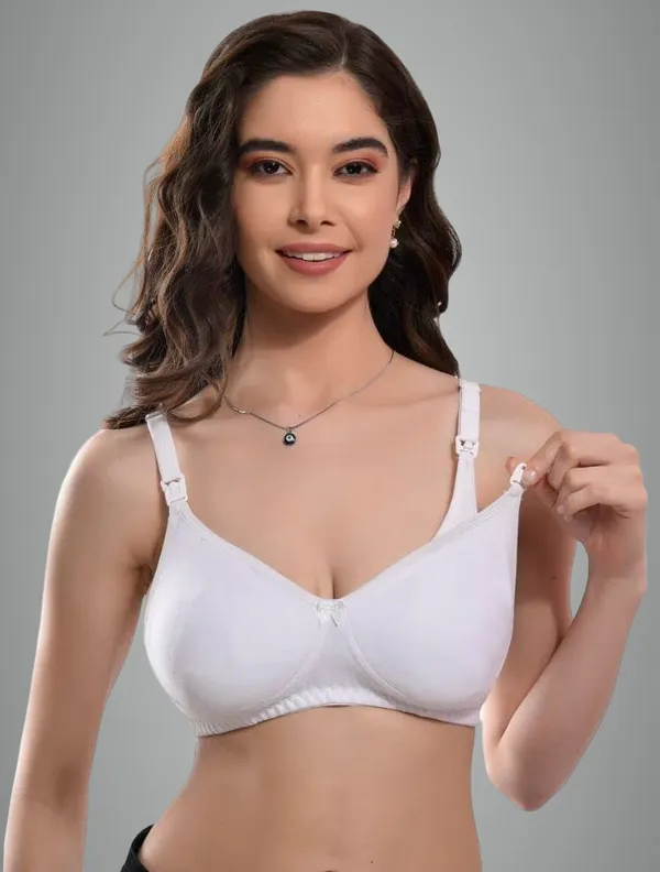 White_Seamless_Maternity_Bra_Comfort_Support_Nursing_Bra_Pregnant_New_Moms_For_Women