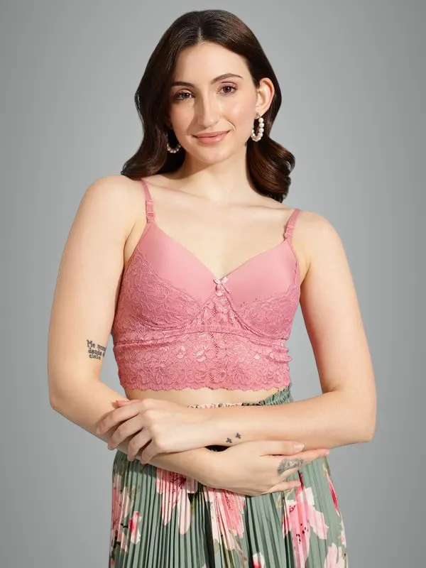 Rose_Lace_Lightly_Padded_Full_Cup_Wire_Free_Bralette_Bra_For_Women