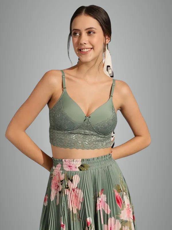 Olive_Green_Lace_Lightly_Padded_Full_Cup_Wire_Free_Bralette_Bra_For_Women