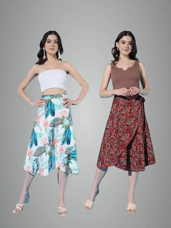 White_Maroon_Combo_Midi_Printed_Wrap_Around_Maxi_Skirt_|_Wear_Midi_Skirt_For_Women_(Pack_Of_2)