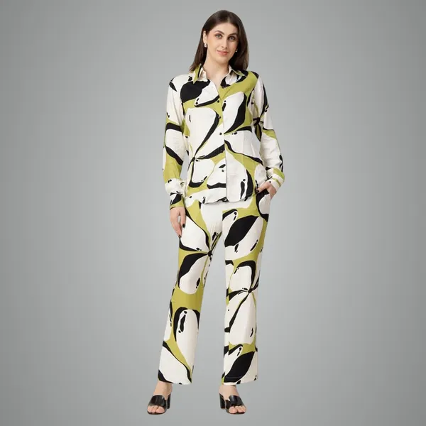Multicolour_2_Piece_Co-Ords_Set_Premium_Viscose_Rayon_Shirt_Dickey_Collar_Full_Sleeve_Regular_Fit_Casual_Shirt_Trousers_Printed_Design_For_Women