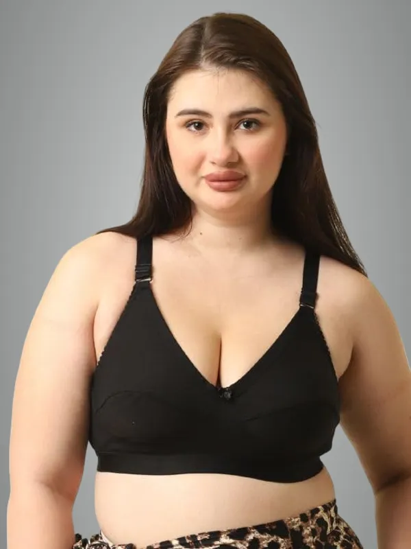 Black_Everyday_Non_Padded_Bra_Full_Support_Bra_Wirefree_Adjustable_Straps_Anti_Bacterial_For_Women