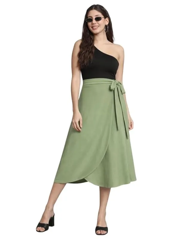 Mint_Green_High_Waisted_Wrap_Skirt_A-Line_Mini_Skirt_With_Tie_Waist,_Above_Knee_Length_Summer_Beach_Hawaiian_Wrap_Skirt