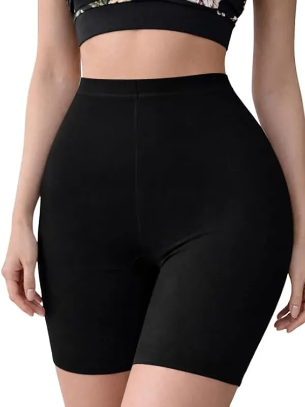 Black_Nylon_Spandex_High_Waist_Cycling_Shorts_Bike_Bicycle_Shorts_For_Women