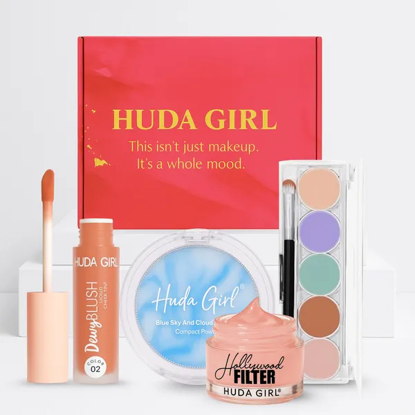HUDA_GIRL_Full_Face_Gifting_Makeup_Kit_-_Hollywood_Filter_Face_Primer,_5_Shade_Concealer_&_Color_Corrector_Palette,_Oil_Control_Jelly_Compact_&_Pink_Liquid_Blush
