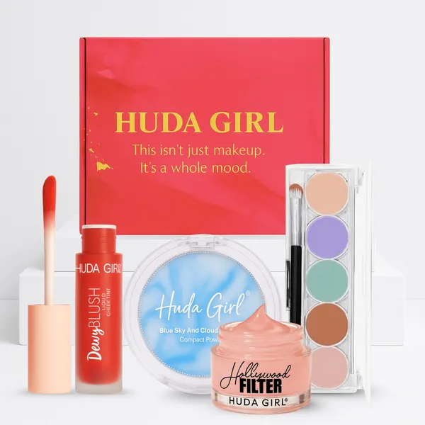 HUDA_GIRL_Full_Face_Gifting_Makeup_Kit_-_Hollywood_Filter_Face_Primer,_5_Shade_Concealer_&_Color_Corrector_Palette,_Oil_Control_Jelly_Compact_&_Cherry_Liquid_Blush
