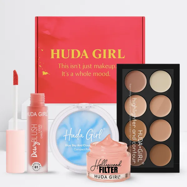 HUDA_GIRL_Full_Face_Gifting_Makeup_Kit_-_Hollywood_Filter_Face_Primer,_8_Shade_Concealer_&_Contour_Palette,_Oil_Control_Jelly_Compact_&_Peach_Liquid_Blush