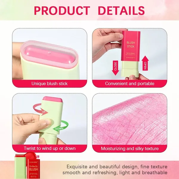 2in1_Lip_and_Cheek_Blush_Stick_for_Smooth_&_Flawless_Face_Makeup_-_Hot_Red