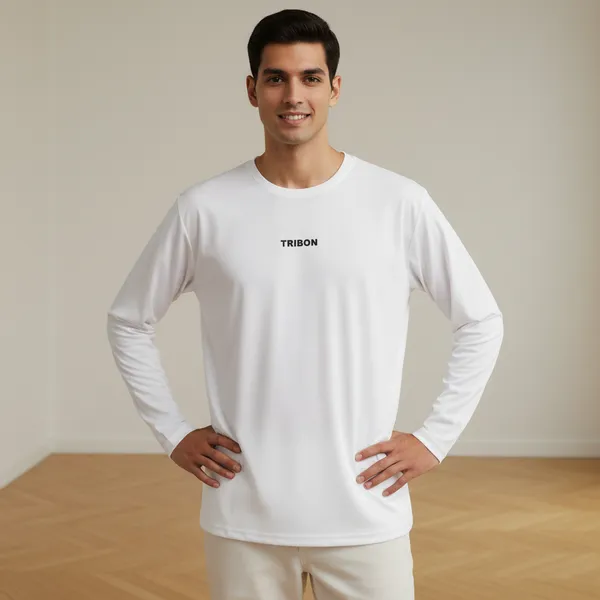 White_Dry_Fit_Classic_Full_Sleeve_T-Shirt_For_Unisex