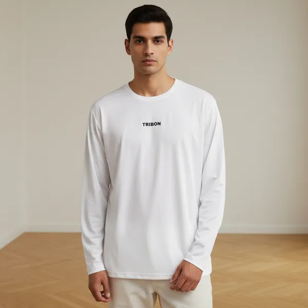 White_Dry_Fit_Classic_Full_Sleeve_T-Shirt_For_Unisex