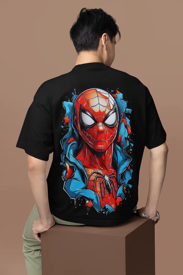 Black_Dry_Fit_Marvel_Spider-Man_Oversized_T-Shirt_For_Unisex