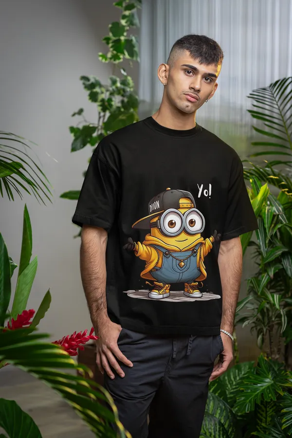 Black_Dry_Fit_Yo!_Street_Minion_Oversized_T-Shirt_For_Unisex