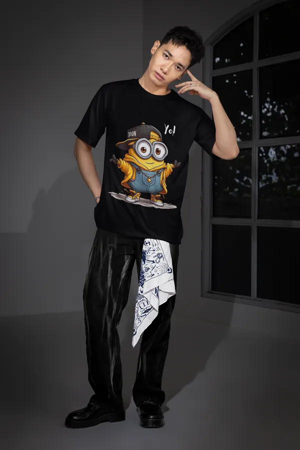 Black_Dry_Fit_Yo!_Street_Minion_Oversized_T-Shirt_For_Unisex