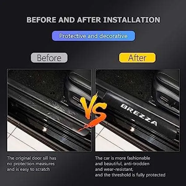 Carbon_Door_Sill_Protector_Brezza,_Set_of_4,_Anti-Scratch_Protection