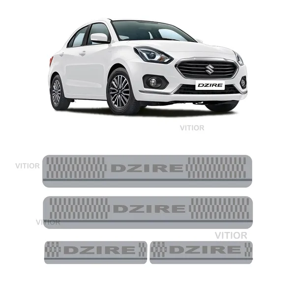 Sill_Plate/Door_Foot_Step_in_Stainless_Steel_Non_led_Dzire.(Set_of_4_Pcs)