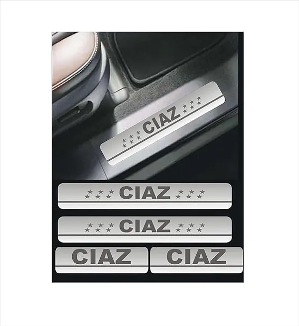 Sill_Plate/Door_Foot_Step_in_Stainless_Steel_Non_led_Self-Adhesive_Car_Door_Entry_Guard_Protector_Ciaz.(Set_of_4_Pcs)