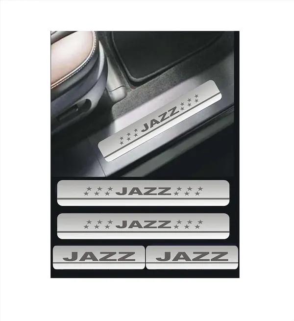 Sill_Plate/Door_Foot_Step_in_Stainless_Steel_Non_led_Self-Adhesive_Car_Door_Entry_Guard_Protector_Jazz.(Set_of_4_Pcs)