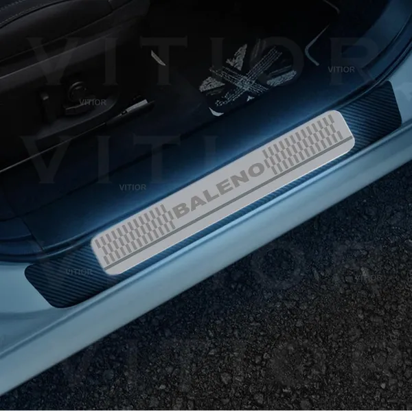 Sill_Plate/Door_Foot_Step_in_Stainless_Steel_Non_led_Self-Adhesive_Car_Door_Entry_Guard_Protector_Baleno.(Set_of_4_Pcs)