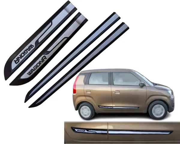 Car_Side_Beading_Decal_Door_Body_Cladding_Protectors_for_Wagon_R,_Set_of_4,_Black_and_Grey