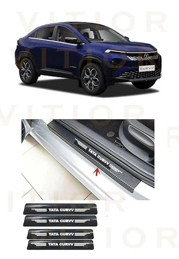 Car_Door_Sill_Protectors_for_Tata_Curvv,_4_Pcs_Reflective_Carbon_Fiber_Vinyl_Threshold_Sticker_Decorative_Car_Door_Scuff_Plate,Anti-Scratch_(Pack_of_4)