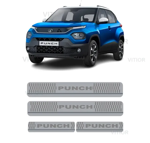 Sill_Plate/Door_Foot_Step_in_Stainless_Steel_Non_led_Self-Adhesive_Car_Door_Entry_Guard_Protector_Punch.(Set_of_4_Pcs)