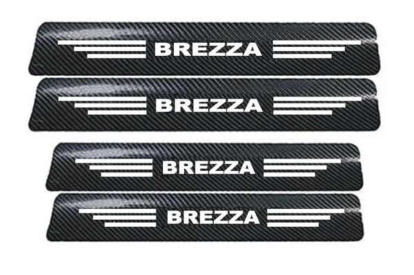 Automobile_Carbon_Door_Sill_Protector_Brezza,_Set_of_4,_Anti-Scratch_Protection