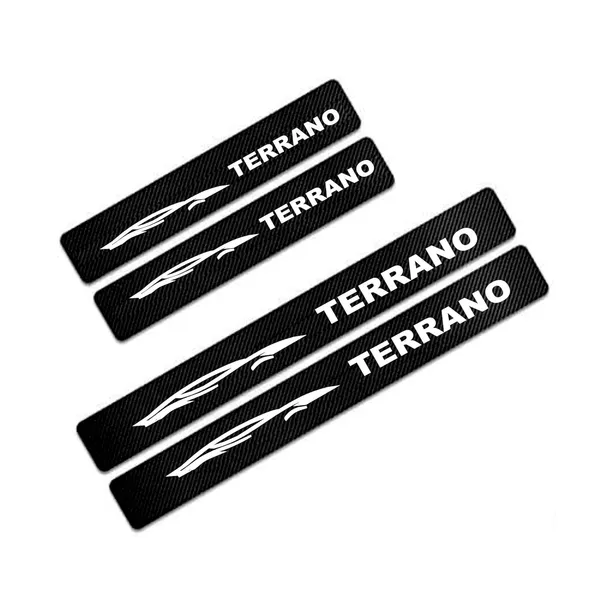 Car_Door_Sill_Protectors_for_Terrano,_4_Pcs_Reflective_Carbon_Fiber_Vinyl_Threshold_Sticker_Decorative_Car_Door_Scuff_Plate,Anti-Scratch,_Anti-Dirty,
