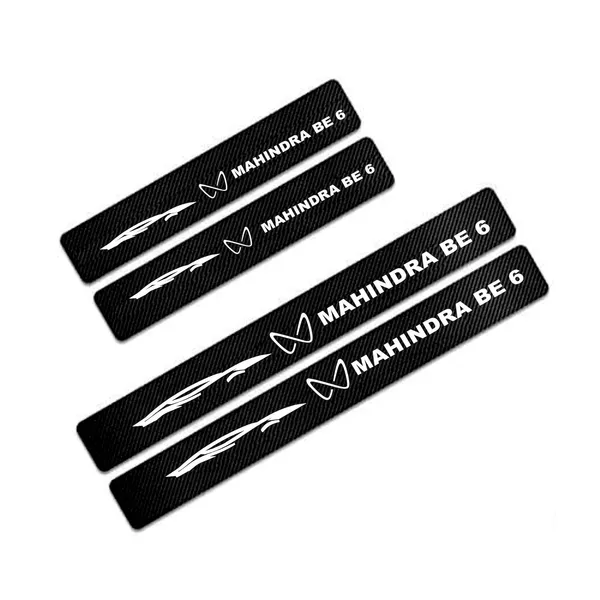 Car_Door_Sill_Protectors_for_Mahindraa_B6_E,_4_Pcs_Reflective_Carbon_Fiber_Vinyl_Threshold_Sticker_Decorative_Car_Door_Scuff_Plate,Anti-Scratch,_Anti-Dirty,