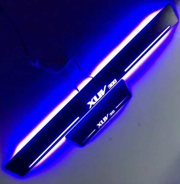 Mirror_finish_LED_Door_Sill_Foot_Step_Plates_compatible_for_XUV_300_(Blue)_Pack_of_4