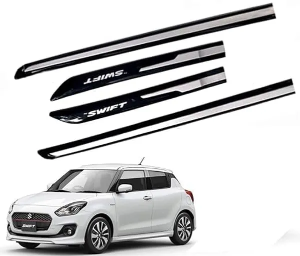 Car_Window_Side_Door_Beading_Silver/Black_Moulding_for_New_Swift_(Set_of_4_Pcs)