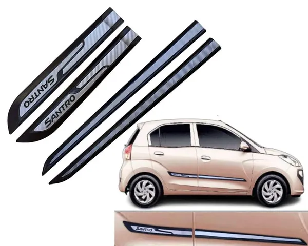Car_Window_Side_Door_Beading_Silver/Black_Moulding_for_Santro_(Set_of_4_Pcs)