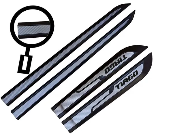 Car_Window_Side_Door_Beading_Silver/Black_Moulding_for_Tiago_(Pack_of_4_Pcs)
