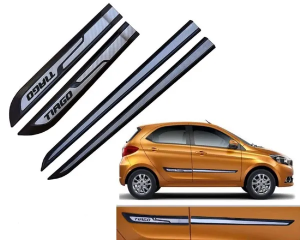 Car_Window_Side_Door_Beading_Silver/Black_Moulding_for_Tiago_(Pack_of_4_Pcs)