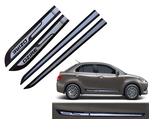 Car_Window_Side_Door_Beading_Silver/Black_Moulding_for_Dzire_(Pack_of_4_Pcs)