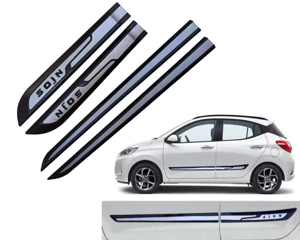 Car_Window_Side_Door/Decal_Beading_Silver_Black_Moulding_for_Nios_(Set_of_4_Pcs)