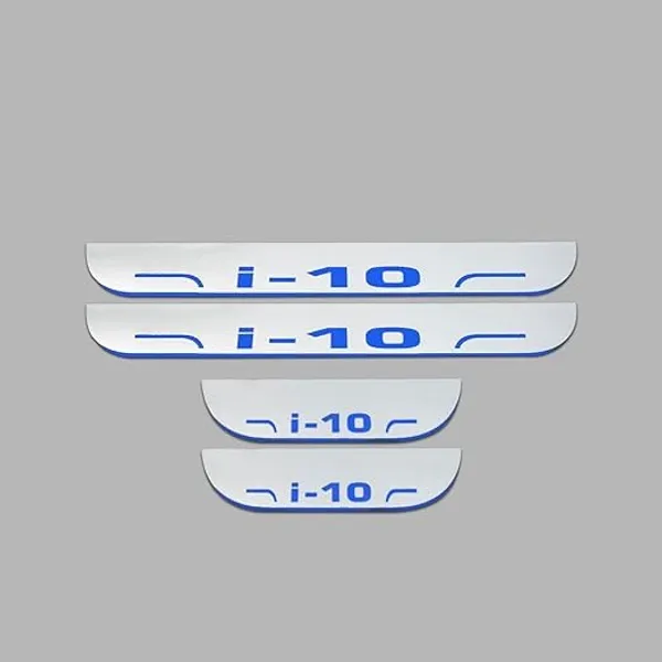car_Accessories_I-10_Door_Foot_Step_|_Sill_Plate_Blue_Led_Silver_Mirror_Finish_(Pack_of_4_Pcs)