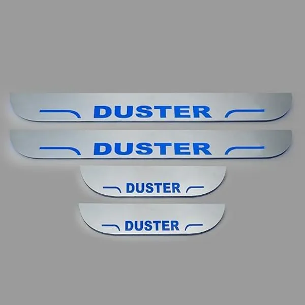car_Accessories_Duster_Door_Foot_Step_|_Sill_Plate_Blue_Led_Silver_Mirror_Finish_(Pack_of_4_Pcs)