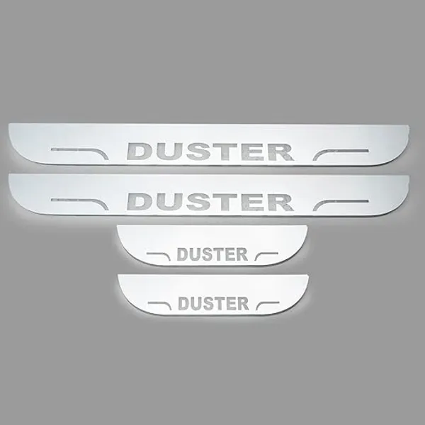 car_Accessories_Duster_Door_Foot_Step_|_Sill_Plate_Blue_Led_Silver_Mirror_Finish_(Pack_of_4_Pcs)
