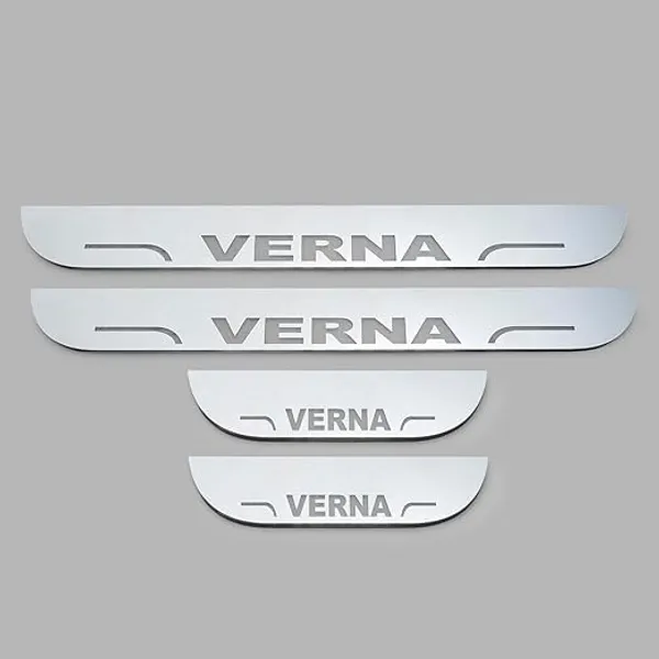car_Accessories_Verna_Door_Foot_Step_|_Sill_Plate_Blue_Led_Silver_Mirror_Finish_(Pack_of_4_Pcs)