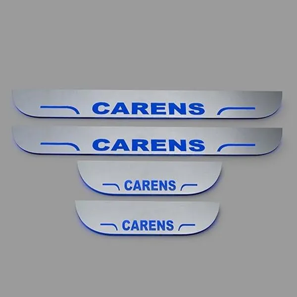 car_Accessories_Carens_Door_Foot_Step_|_Sill_Plate_Blue_Led_Silver_Mirror_Finish_(Pack_of_4_Pcs)