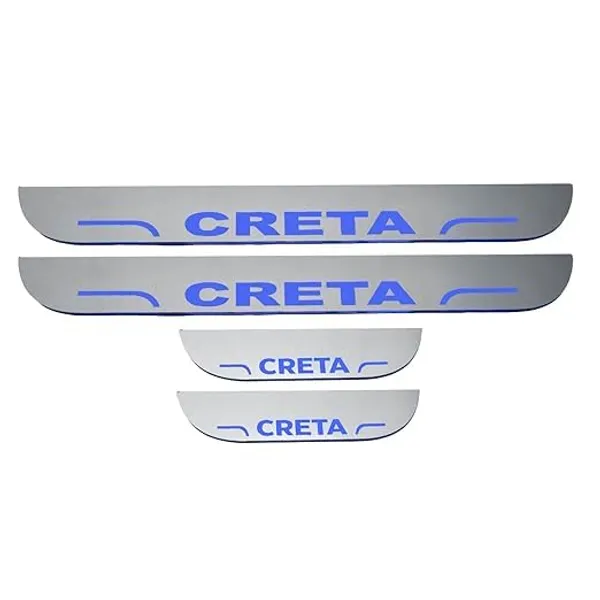 car_Accessories_Creta_Door_Foot_Step_|_Sill_Plate_Blue_Led_Silver_Mirror_Finish_(Pack_of_4_Pcs)
