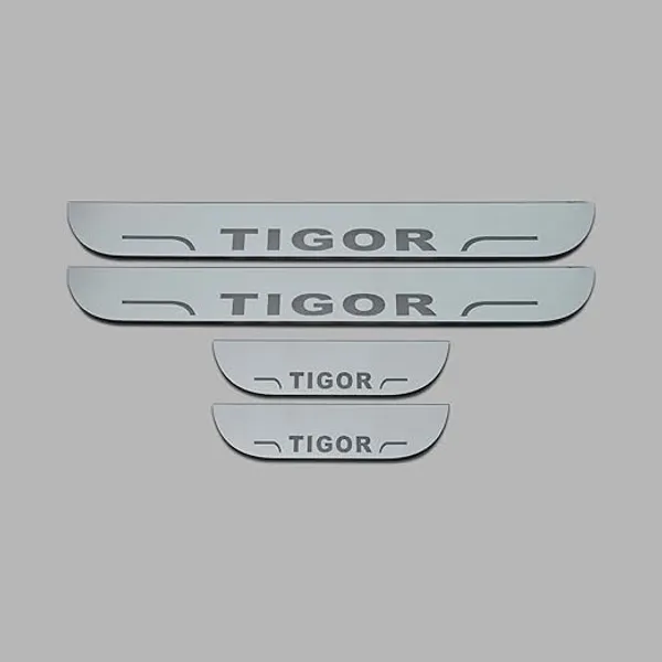 car_Accessories_Tigor_Door_Foot_Step_|_Sill_Plate_Blue_Led_Silver_Mirror_Finish_(Pack_of_4_Pcs)